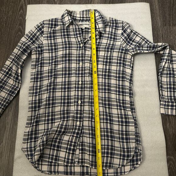 Madewell Slim Ex-Boyfriend Plaid Button Down Shirt XS Academia Classic Preppy - Picture 10 of 12